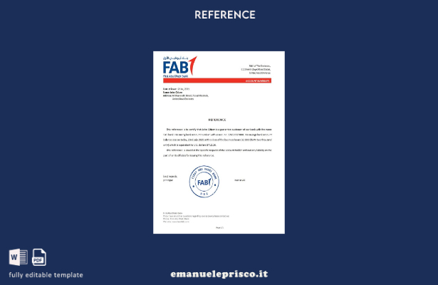 modello di riferimento FAB degli Emirati Arabi Uniti in stile verificato